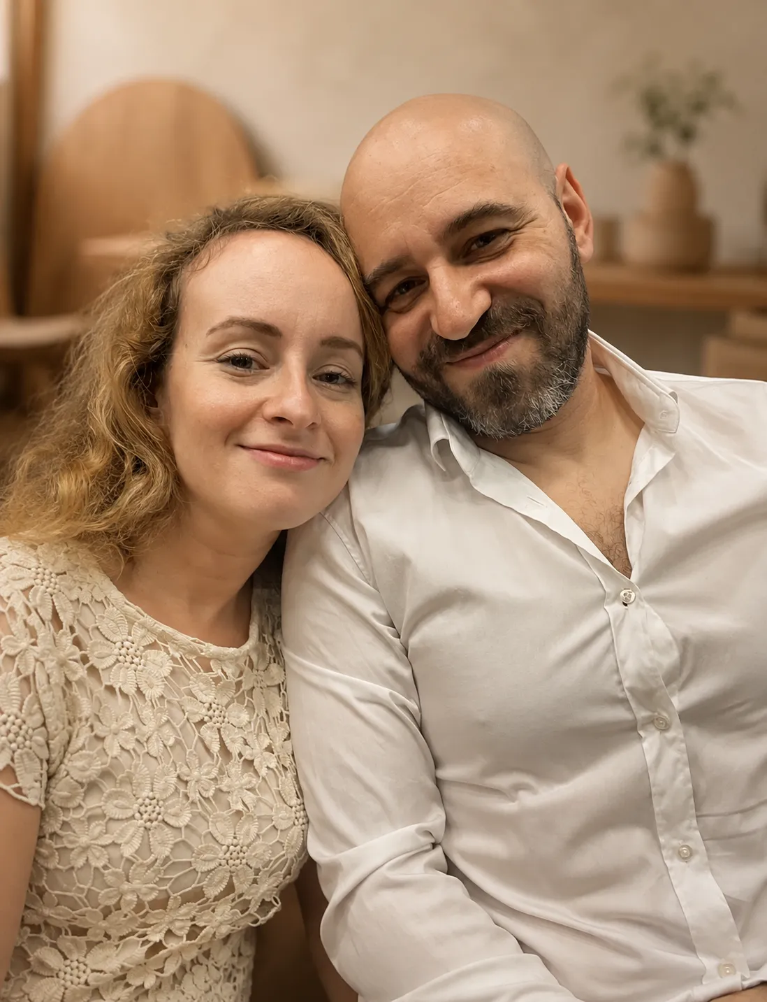 Viktor and Evelina, founders of Crafta Furniture Studio