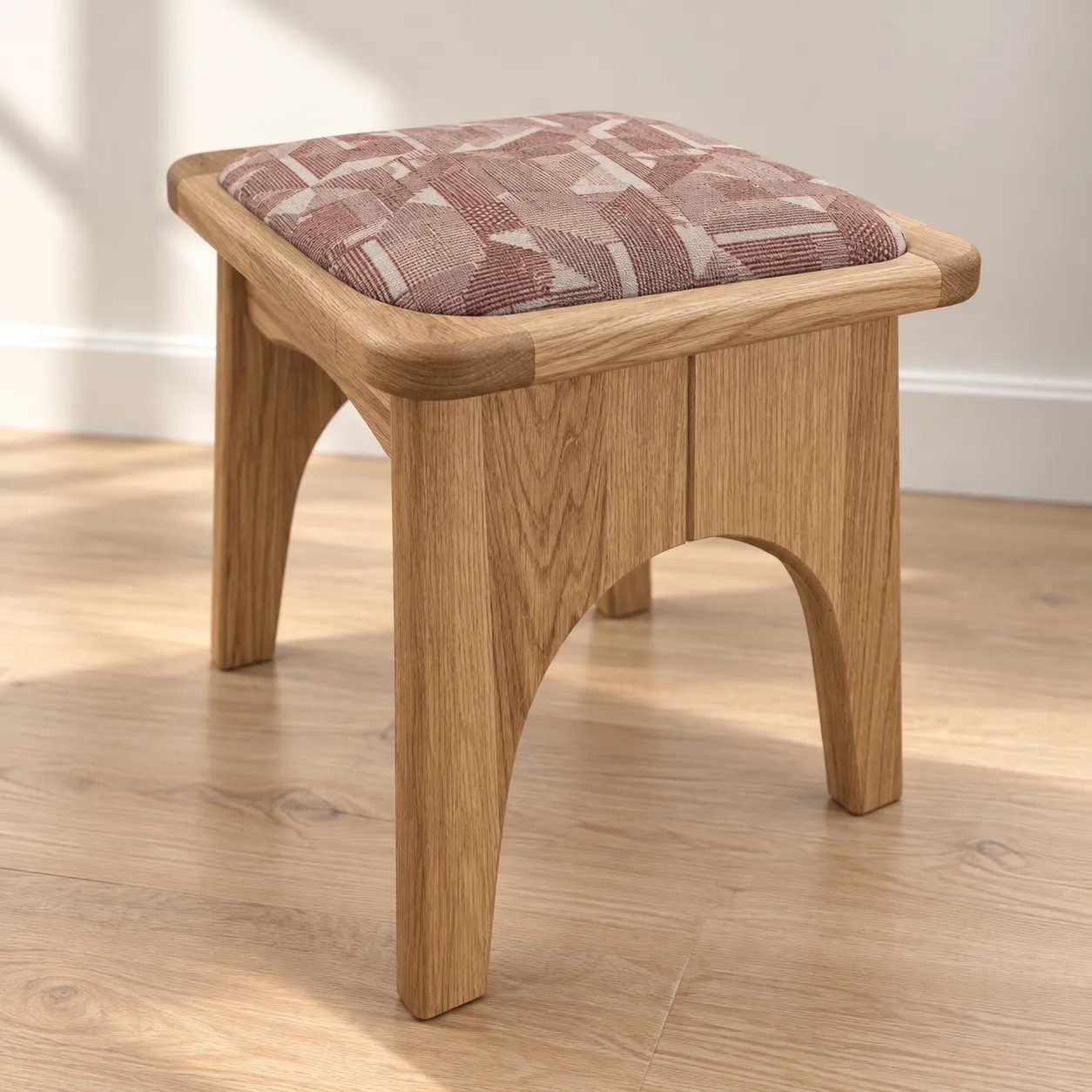 Keira low stool with upholstery